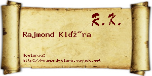 Rajmond Klára névjegykártya