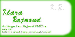 klara rajmond business card